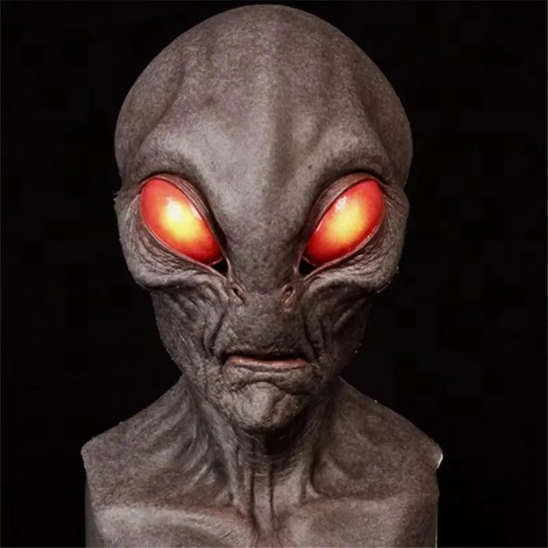 Masque d'Halloween Alien Cosplay Horreur OVNI Crâne Latex Masques Casque Carnaval Déguisement Fête Costume Accessoires