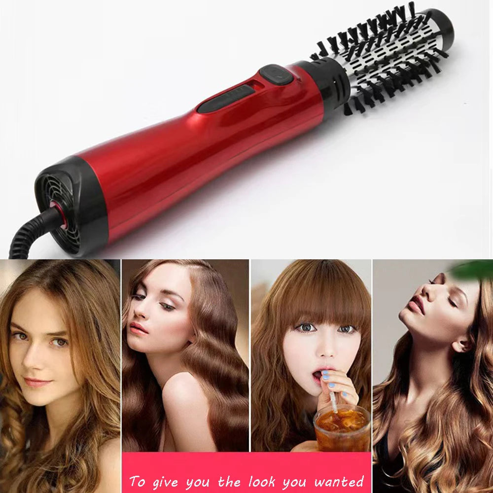 Brosse à air chaud LY 2 en 1, brosse rotative à air chaud, boucler, lisser, coiffer, sèche-cheveux ionique rond auto-rotatif