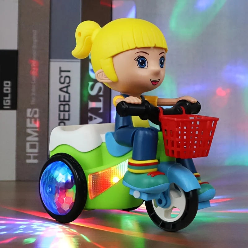 Robots jouets pour enfants, voitures de cascade rotatives, tricycles électriques dansants, motos pour enfants, jouets de dessin animé, jouets interactifs avec musique et lumière