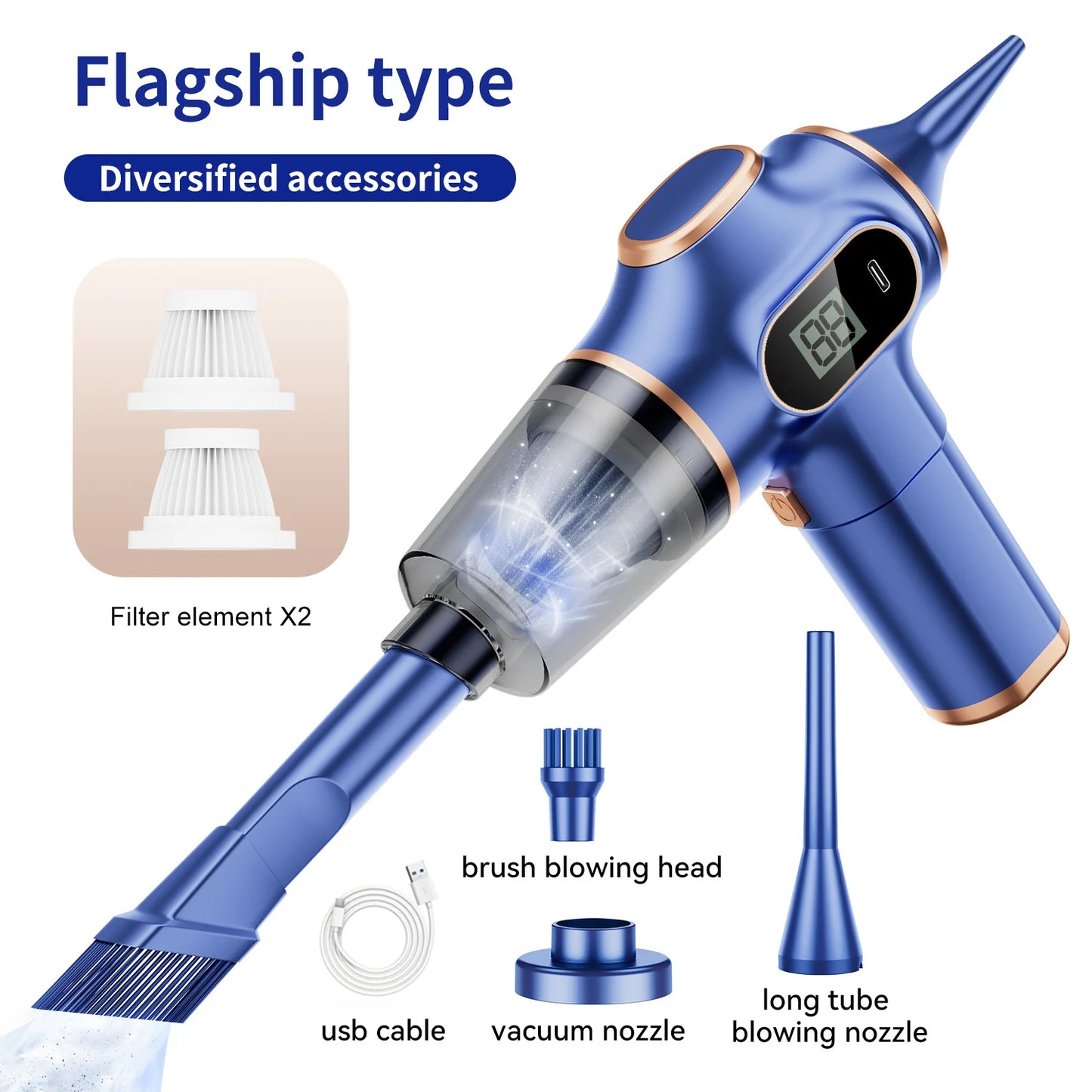 Aspirateur sans fil ABS pour voiture, appareil ménager, canapé, bureau, machine de nettoyage domestique haute puissance, mini aspirateur pour tapis