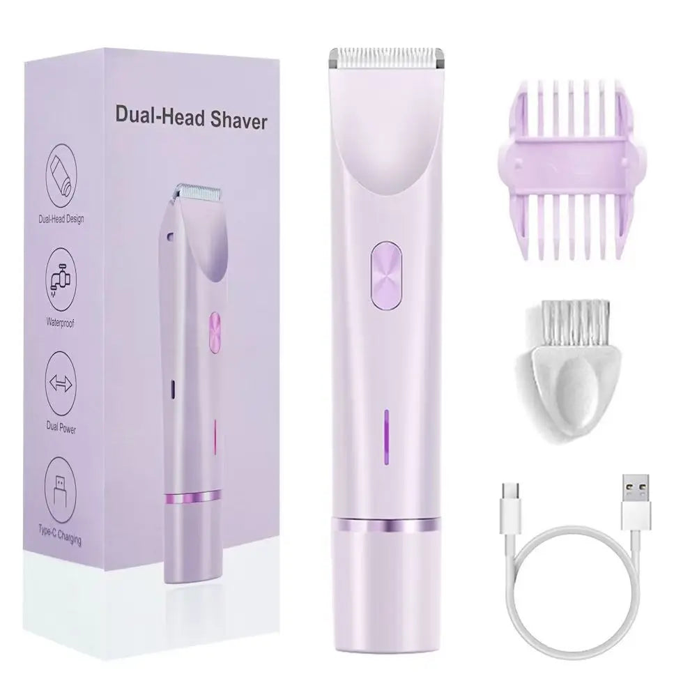 Rasoir électrique rechargeable étanche 2025, mini tondeuse bikini pour femmes, épilateur corporel double tête