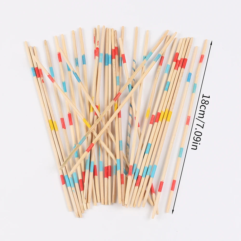 Jeu de table Pick Up Sticks Jeu de ramassage classique en bois Mikado Spiel pour adultes et enfants Jeu de fête amusant en famille