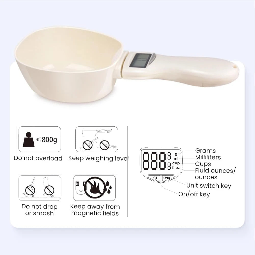 Cuillère doseuse numérique 800 g/1 g, balance de mesure alimentaire de haute précision, balance électronique à cuillère avec écran LCD