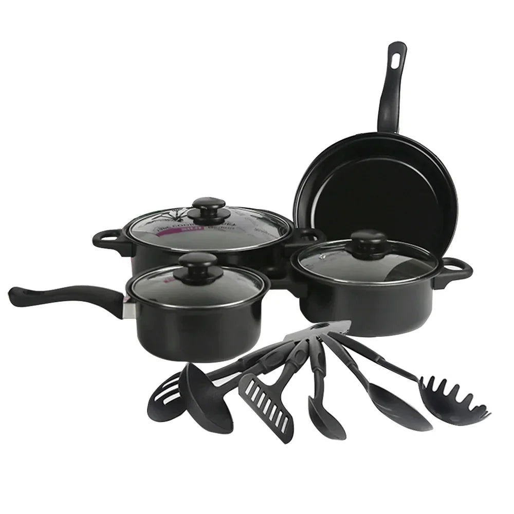 Ensemble de 13 casseroles et poêles antiadhésives, ustensiles de cuisine, casserole à lait, poêle à frire, ustensiles de cuisine, cadeaux pour amis et famille