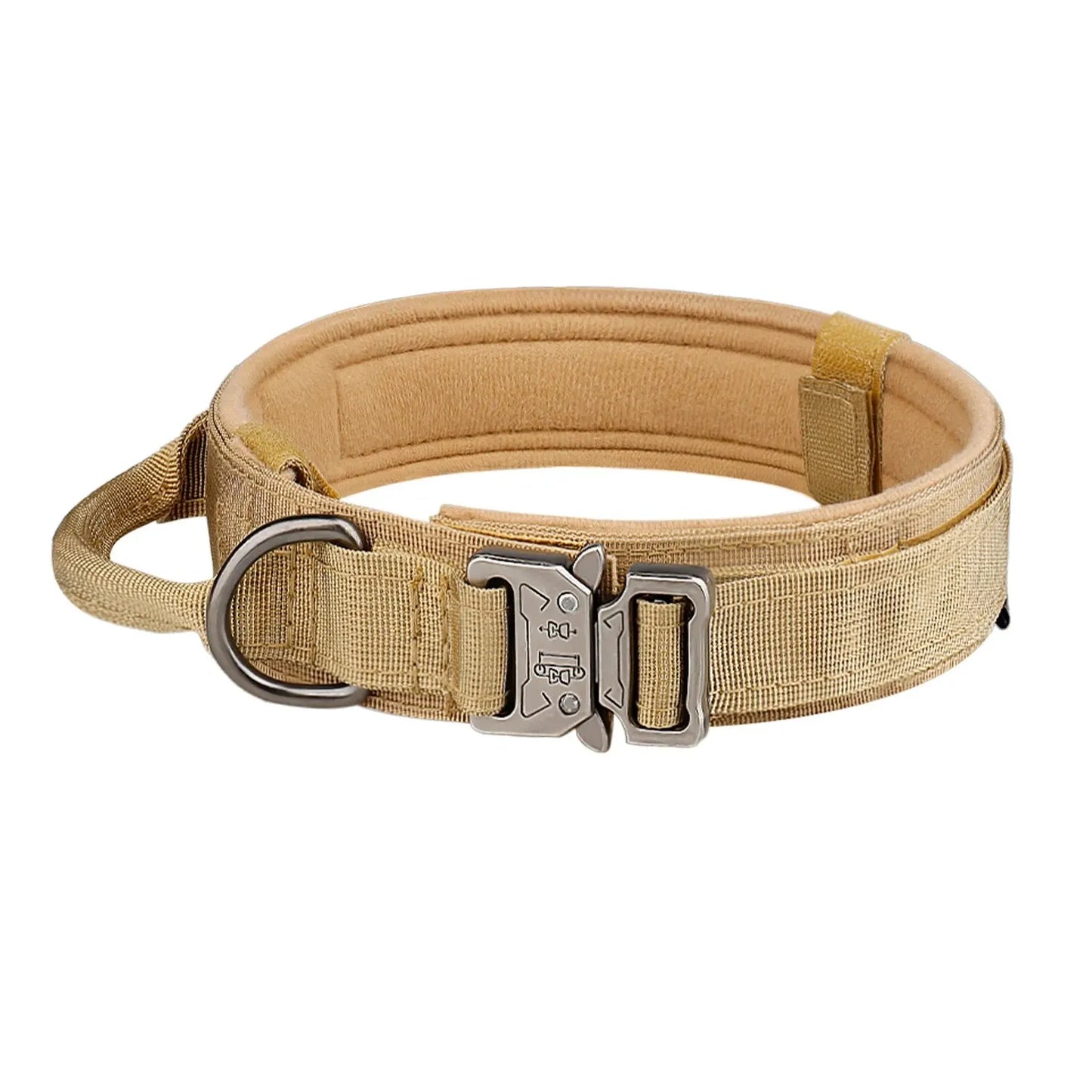 Collier tactique d'extérieur pour chien avec boucle en métal et nylon respirant, collier de dressage pour chien de taille moyenne et grande