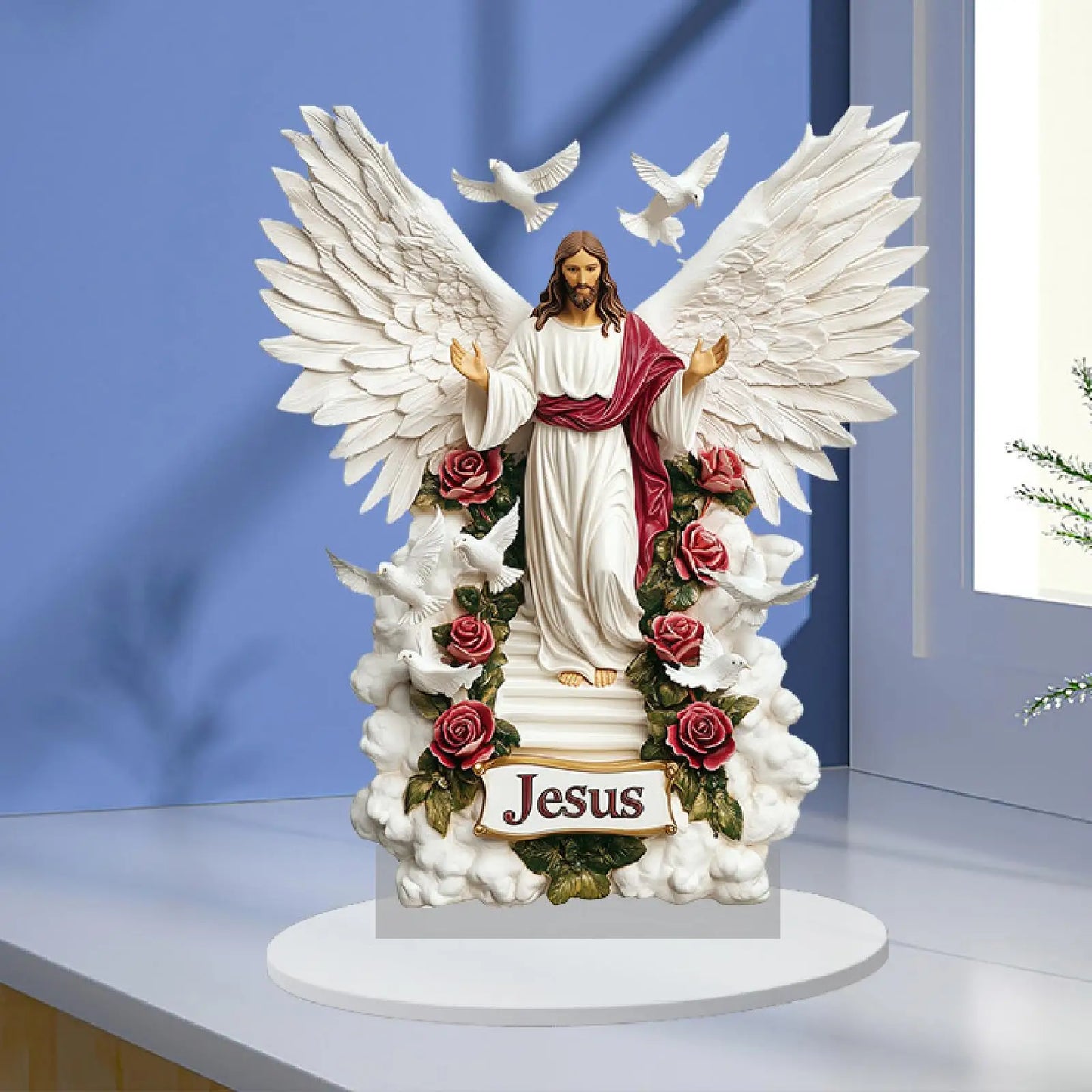 Décoration de bureau Jésus à collectionner pour les fêtes, les fêtes, les cafés, les bureaux, les figurines religieuses, idée cadeau
