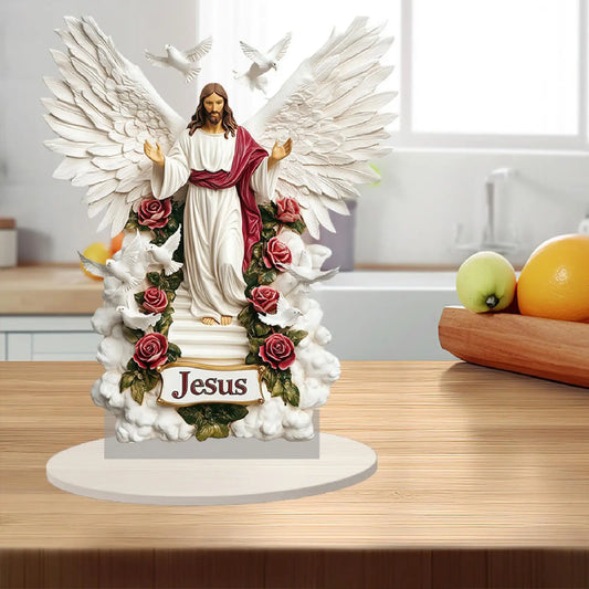 Décoration de bureau Jésus à collectionner pour les fêtes, les fêtes, les cafés, les bureaux, les figurines religieuses, idée cadeau