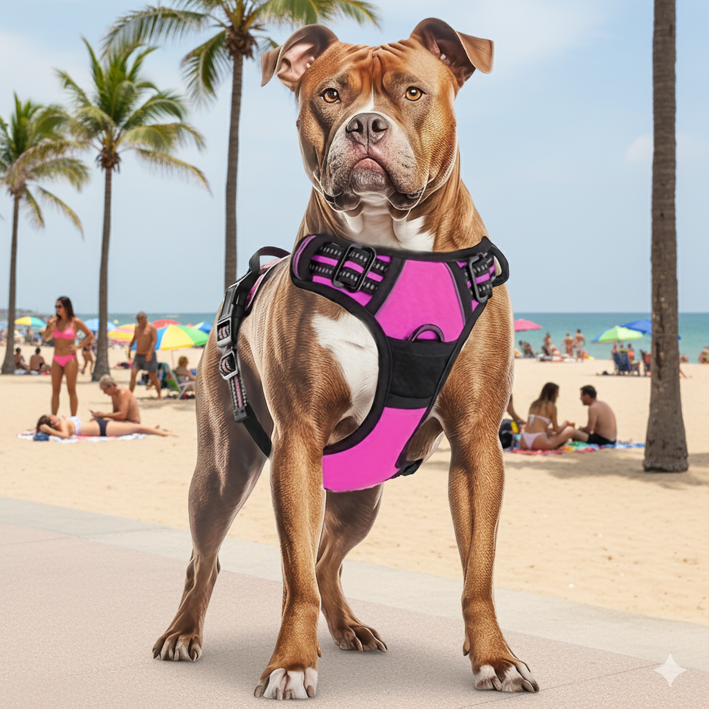 Harnais pour chien avec 2 attaches pour laisse, gilet rembourré, réfléchissant et antidérapant en tissu Oxford, poignée de contrôle facile, convient aux chiens de toutes tailles, protection ajustable, sans piles.