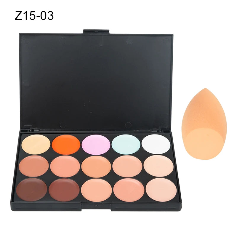 Palette de 15 couleurs de correcteur de teint, crème camouflage, contouring, maquillage professionnel, fond de teint, correcteur
