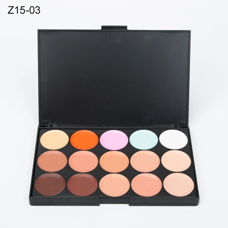 Palette de 15 couleurs de correcteur de teint, crème camouflage, contouring, maquillage professionnel, fond de teint, correcteur