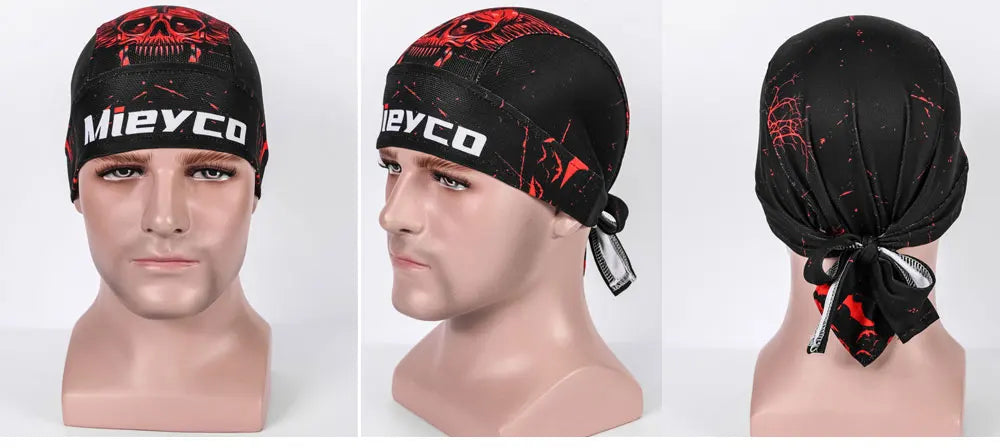 Casquette de cyclisme pour homme et femme, motif tête de mort, style pirate, foulard, bandana, anti-transpiration, anti-UV, bandeau de sport