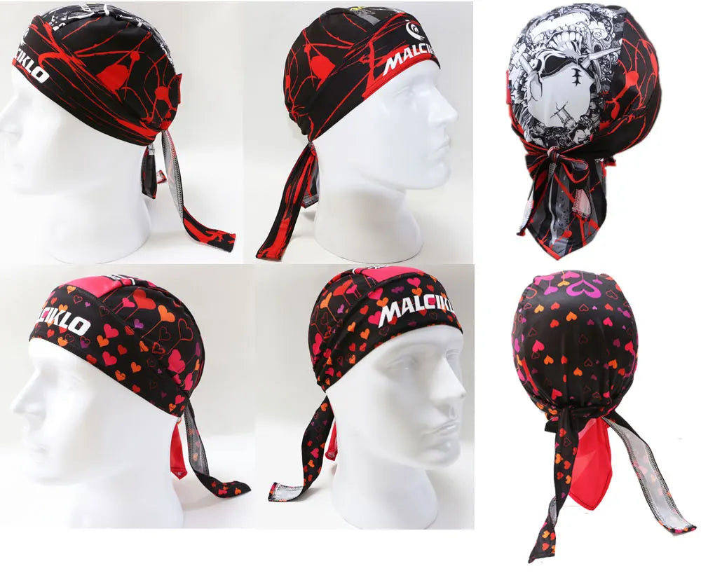 Casquette de cyclisme pour homme et femme, motif tête de mort, style pirate, foulard, bandana, anti-transpiration, anti-UV, bandeau de sport