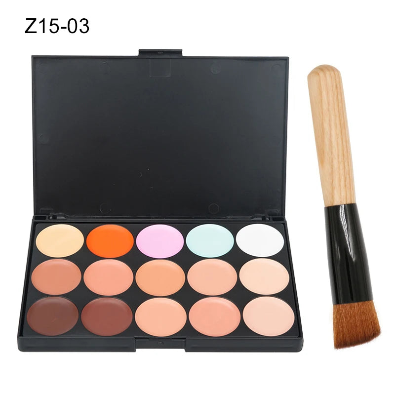 Palette de 15 couleurs de correcteur de teint, crème camouflage, contouring, maquillage professionnel, fond de teint, correcteur