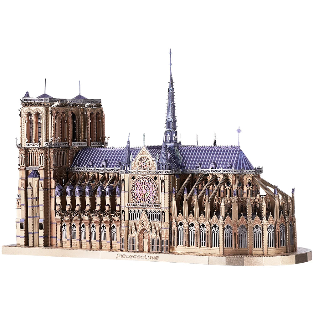 Puzzle 3D en métal Piececool, Cathédrale Notre-Dame de Paris, Kits de construction de modèles DIY, Jouets pour adultes, Cadeaux d'anniversaire