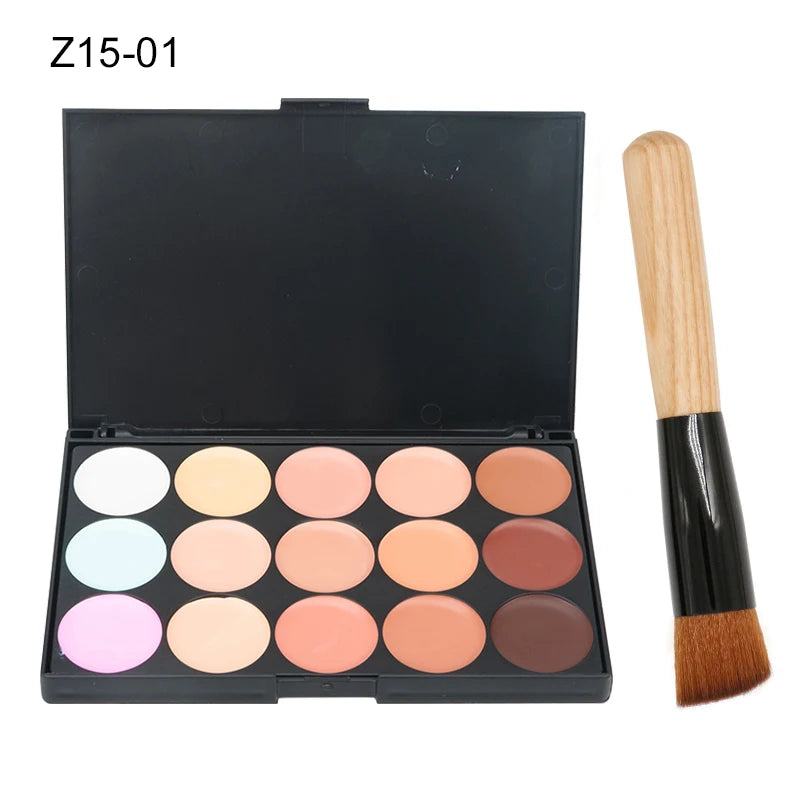 Palette de 15 couleurs de correcteur de teint, crème camouflage, contouring, maquillage professionnel, fond de teint, correcteur