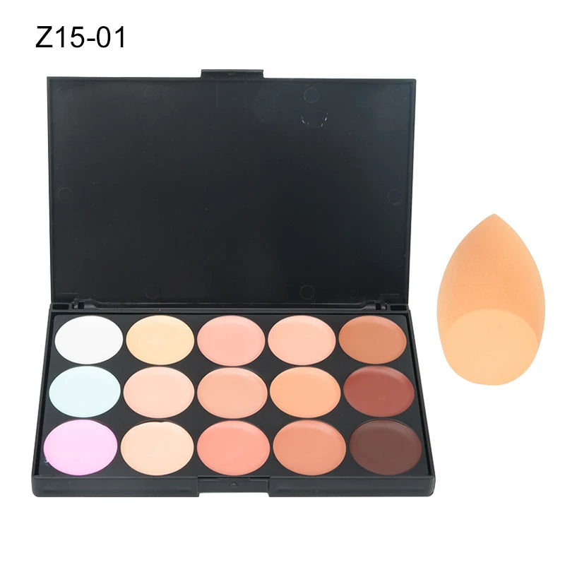 Palette de 15 couleurs de correcteur de teint, crème camouflage, contouring, maquillage professionnel, fond de teint, correcteur