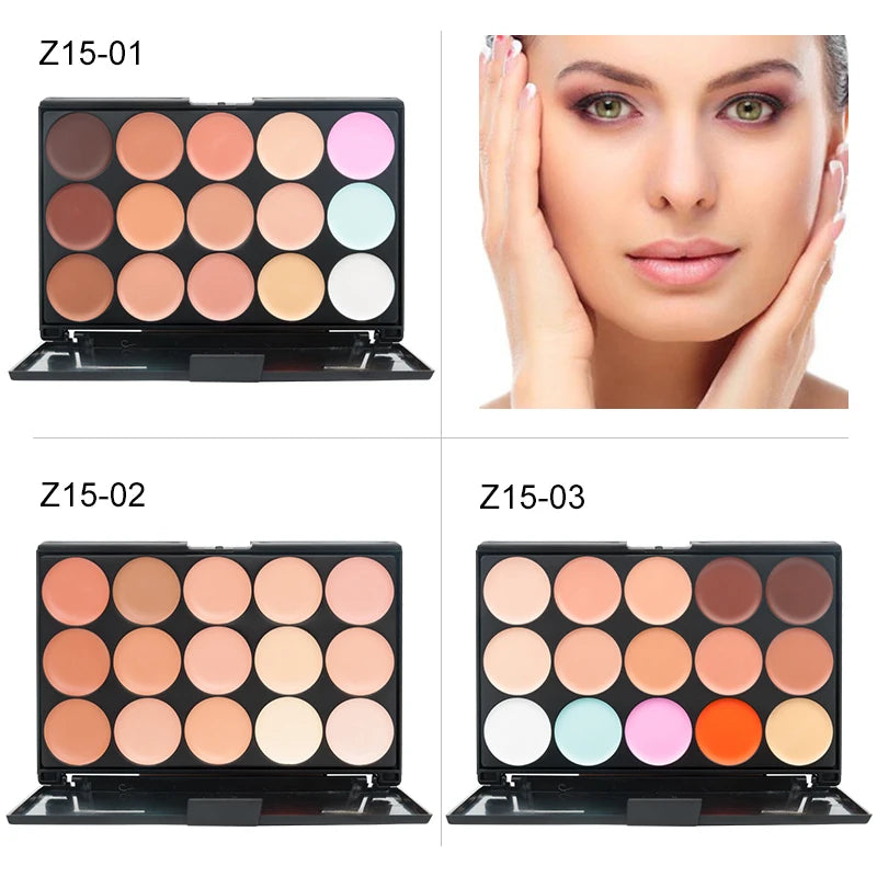 Palette de 15 couleurs de correcteur de teint, crème camouflage, contouring, maquillage professionnel, fond de teint, correcteur