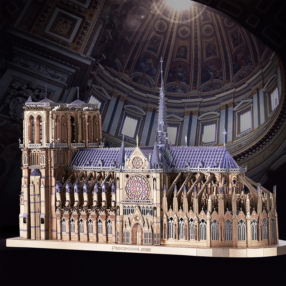 Puzzle 3D en métal Piececool, Cathédrale Notre-Dame de Paris, Kits de construction de modèles DIY, Jouets pour adultes, Cadeaux d'anniversaire