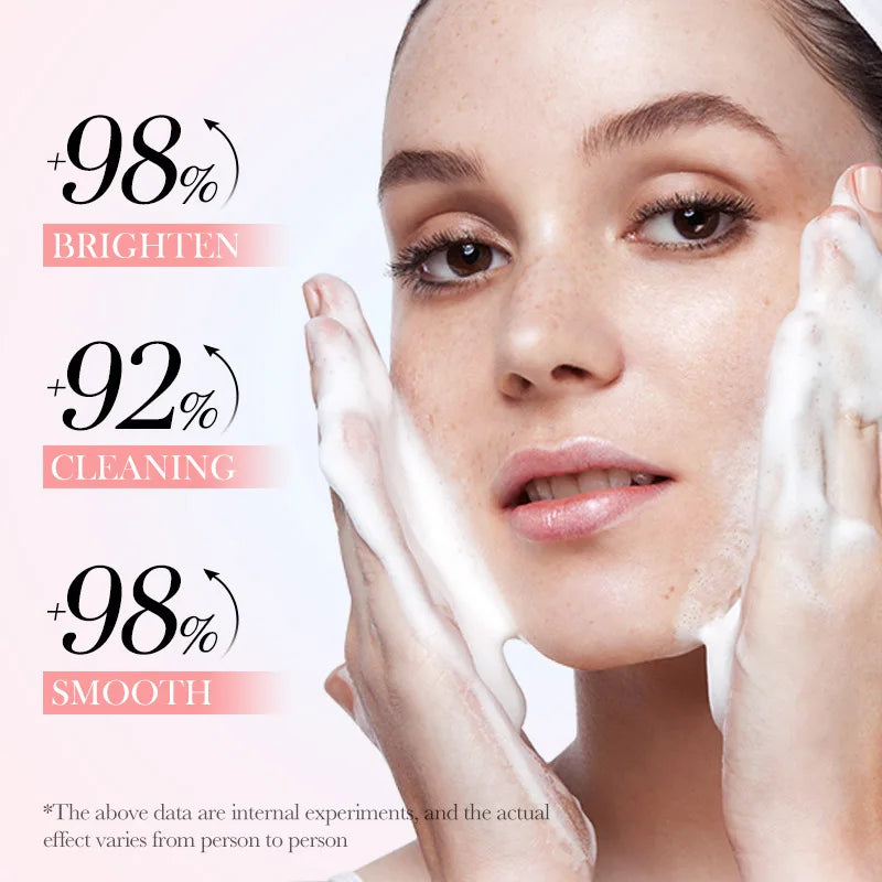 SAODER Q10 Vitamine C Nettoyant Visage Mousse Nettoyante Visage Mossee Hydratant Éclaircissant Soins de la Peau du Visage Produits