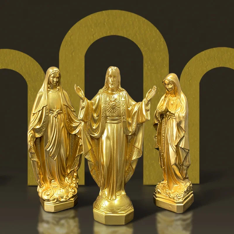 Statue de la Vierge Marie, religieuse catholique, Notre-Dame de Lourdes, statue de la Mère de Dieu, figurines en résine, décoration de bureau, Jésus