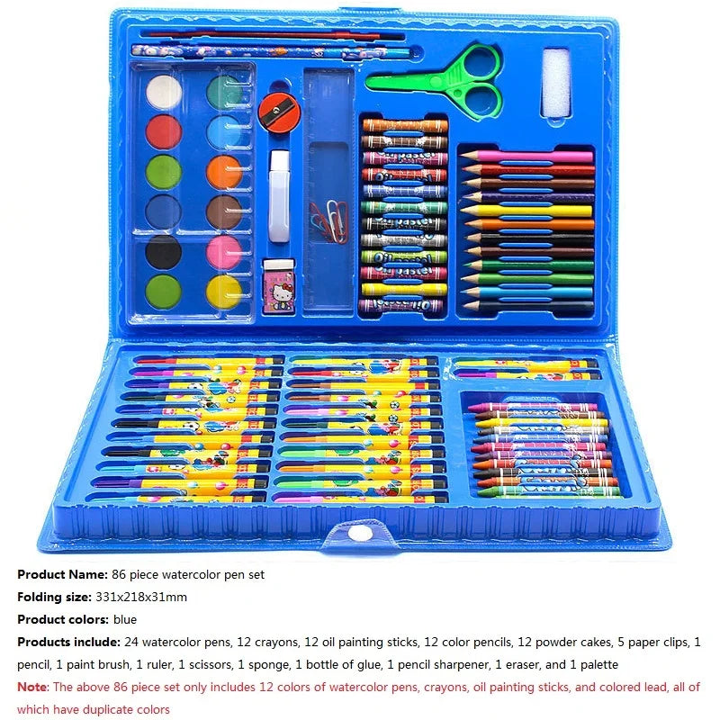 Ensemble complet de pinceaux pour enfants, 42/68/86/150/168/208 pièces, crayons aquarelle avec planche à dessin, fournitures artistiques pour enfants, cadeaux