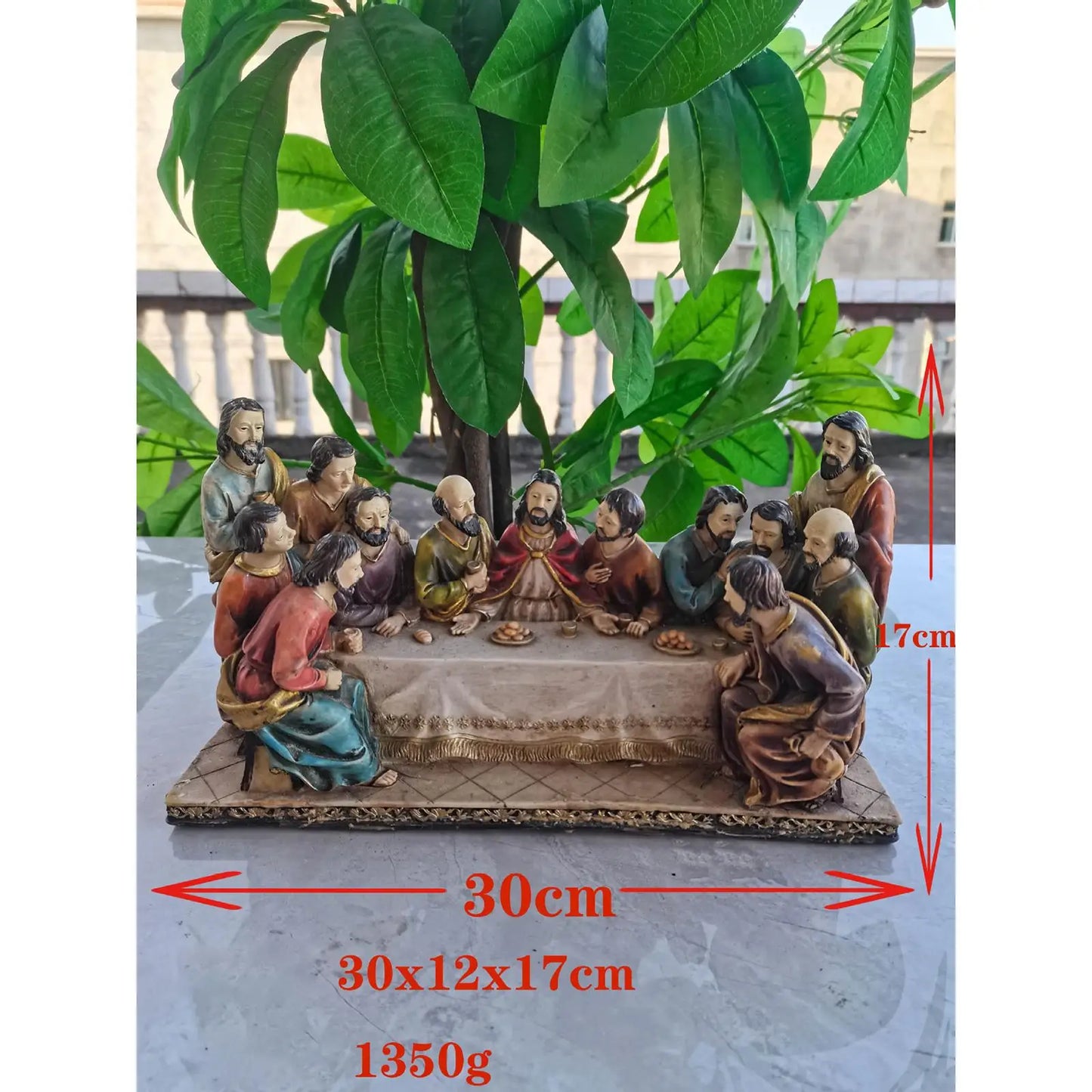 Statue décorative en résine de la Cène de Jésus et des 12 disciples pour décoration de salon, chambre à coucher, cadeau religieux