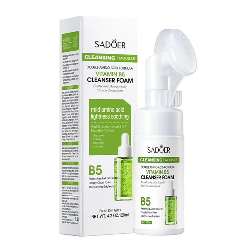 SAODER Q10 Vitamine C Nettoyant Visage Mousse Nettoyante Visage Mossee Hydratant Éclaircissant Soins de la Peau du Visage Produits