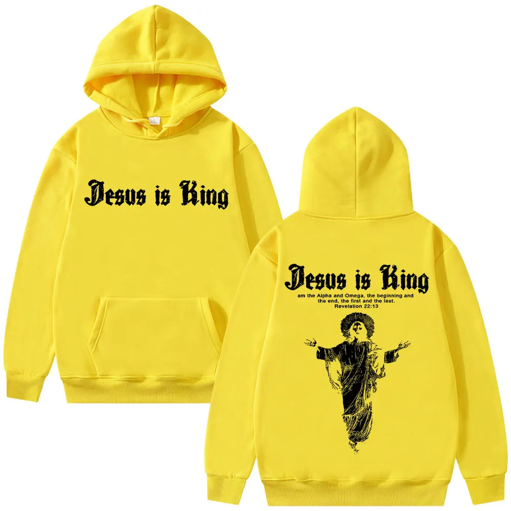 Sweat à capuche graphique Jésus est roi Vêtements religieux chrétiens Hommes Femmes Mode Gothique Rock Sweat-shirt Hip Hop Surdimensionné Streetwear