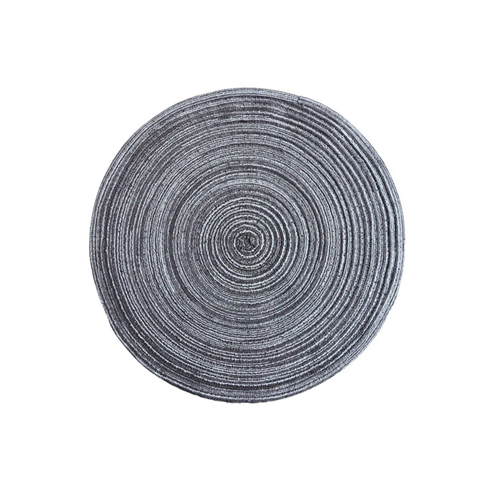 Lot de 6 sets de table ronds en ramie tissée, antidérapants, pour table à manger, pour la cuisine, les boissons et les bols