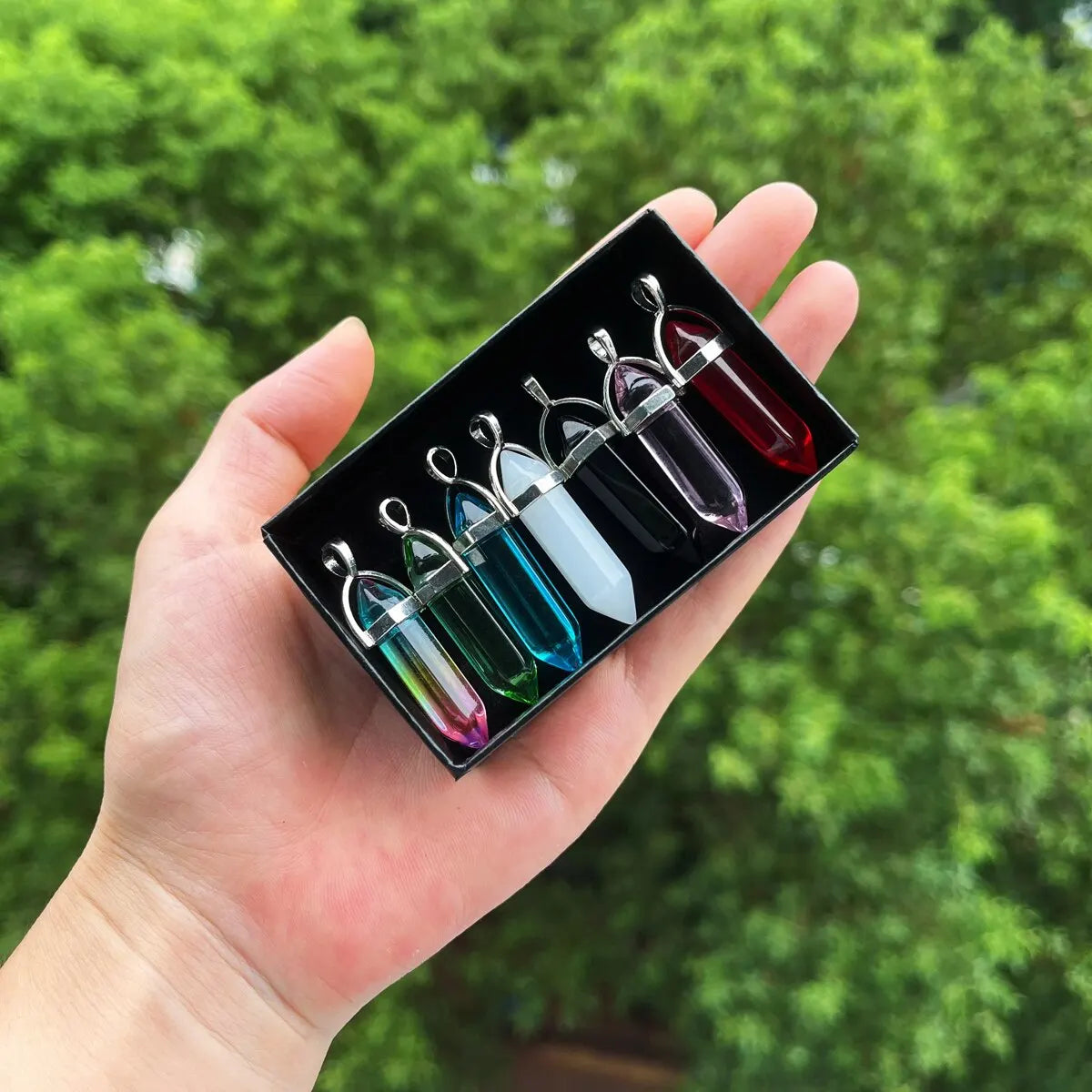 Lot de 7 perles de chakra pointues en forme de balle pour la fabrication de bijoux, décoration de maison, de bureau, de Noël, d'anniversaire, d'affaires