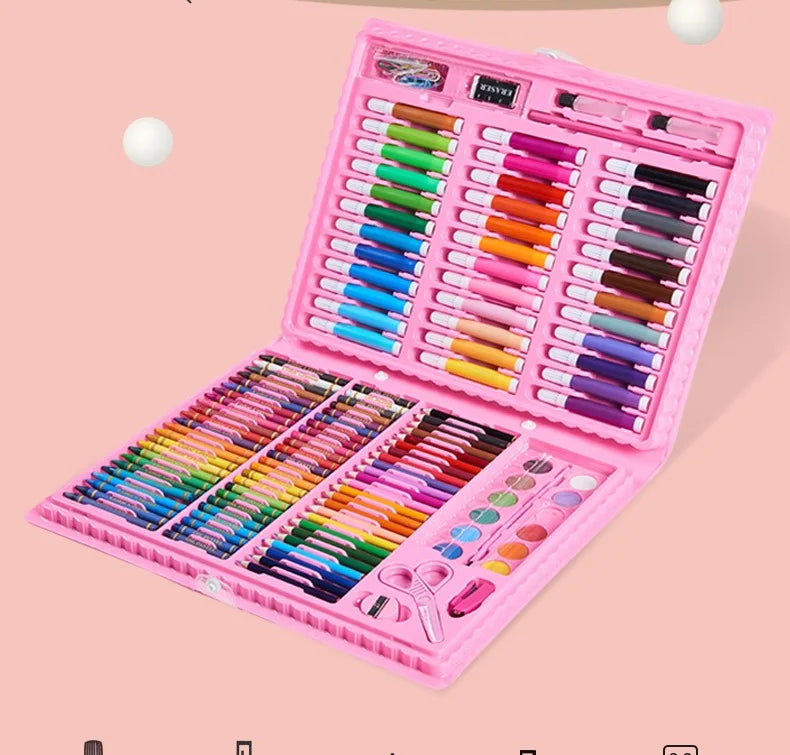 Ensemble complet de pinceaux pour enfants, 42/68/86/150/168/208 pièces, crayons aquarelle avec planche à dessin, fournitures artistiques pour enfants, cadeaux