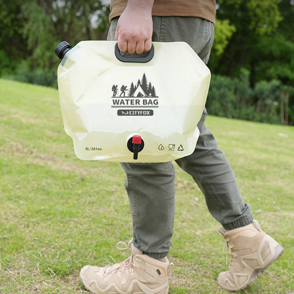 Sac à eau d'extérieur grande capacité 8 L, portable et pliable, pour le stockage de l'eau, pour camping-car, nourriture