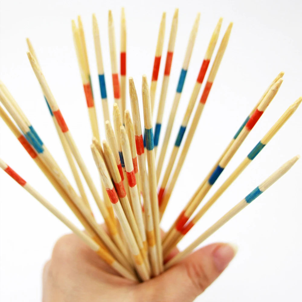 Jeu de table Pick Up Sticks Jeu de ramassage classique en bois Mikado Spiel pour adultes et enfants Jeu de fête amusant en famille