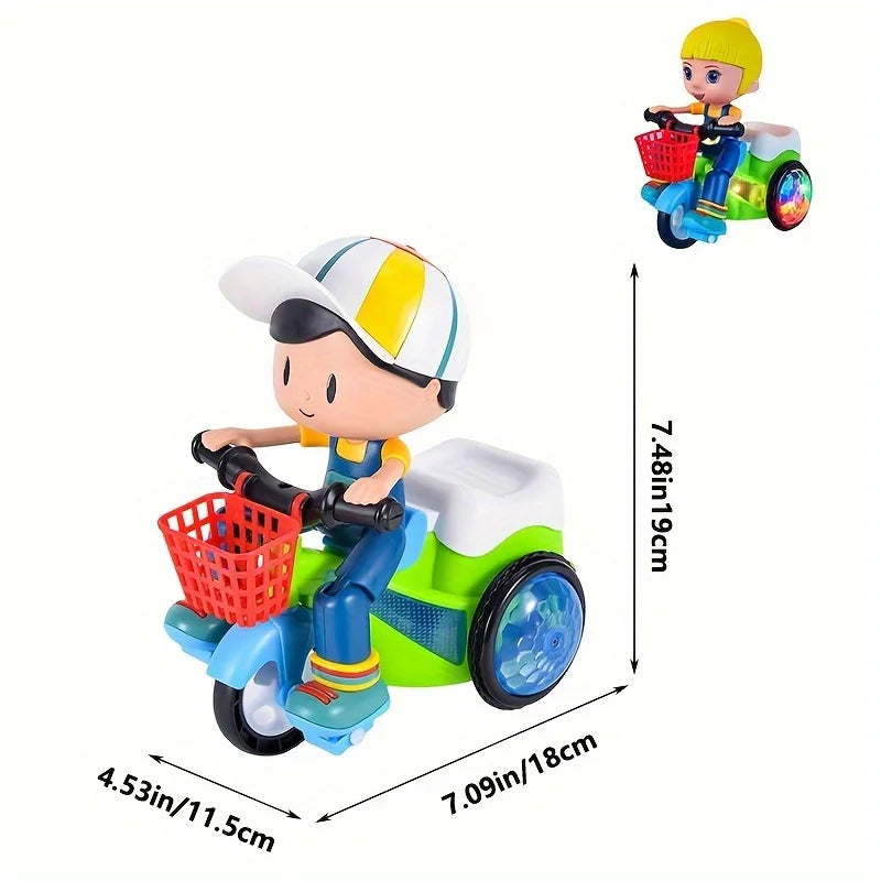 Robots jouets pour enfants, voitures de cascade rotatives, tricycles électriques dansants, motos pour enfants, jouets de dessin animé, jouets interactifs avec musique et lumière