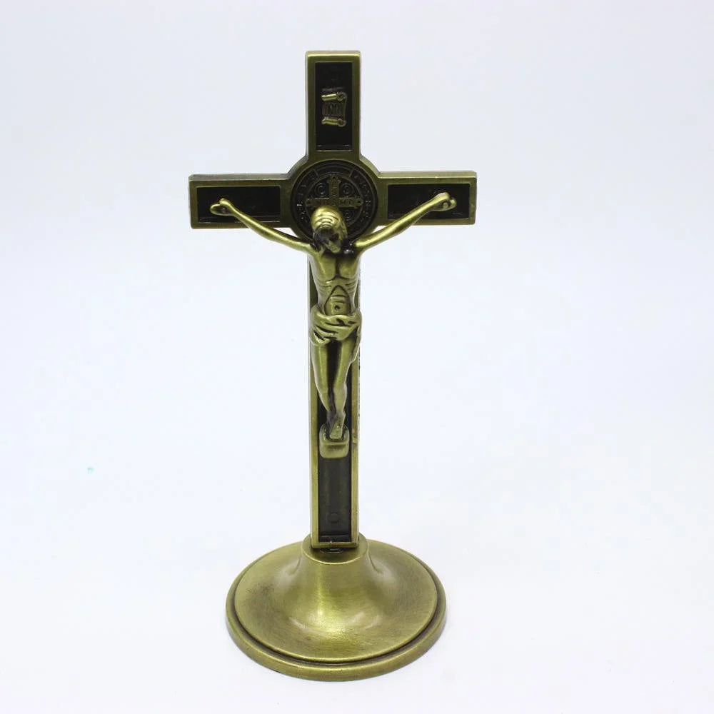 Croix crucifix (1 pièce) - Statuette du Christ catholique (Jésus) - Décoration religieuse pour église, voiture, maison ou chapelle