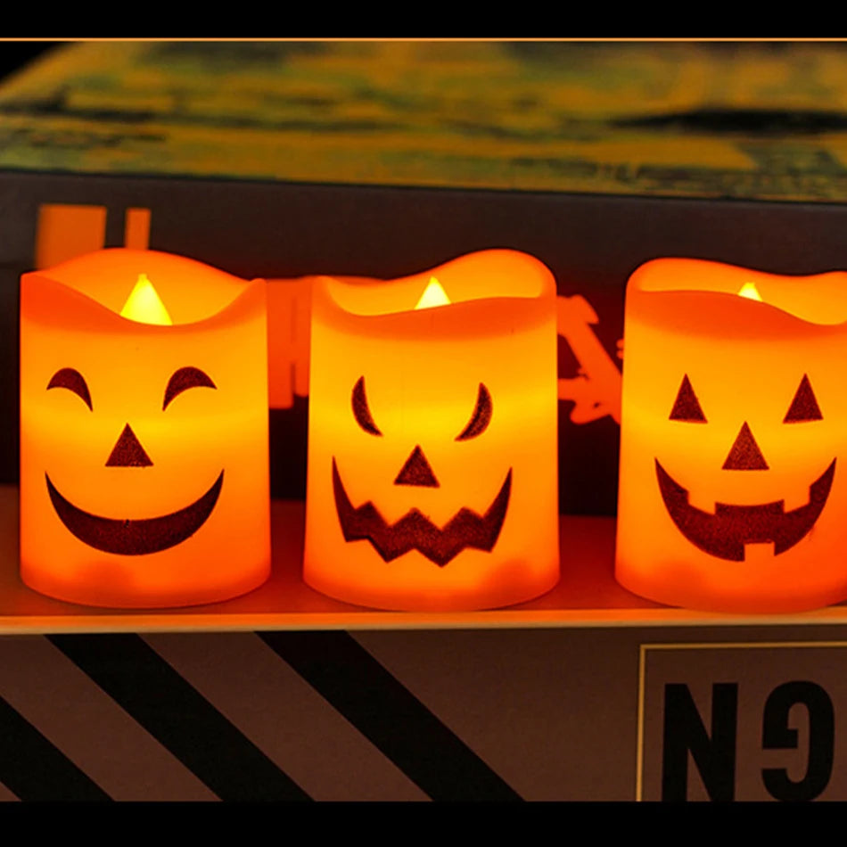 Lanterne citrouille, bougie, lampe d'Halloween, tête de mort, fantôme, cadeau pour enfants, pour chambre à coucher, jardin, fête, décoration, lumière d'ambiance