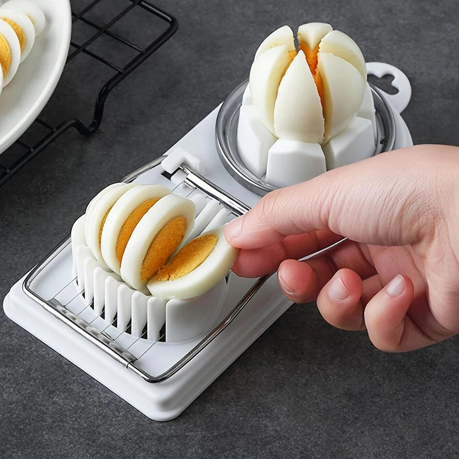 Coupe-œufs multifonctionnel avec base en PP et fil d'acier inoxydable 2 en 1, pour suspendre les œufs. Accessoires de cuisine de haute qualité.