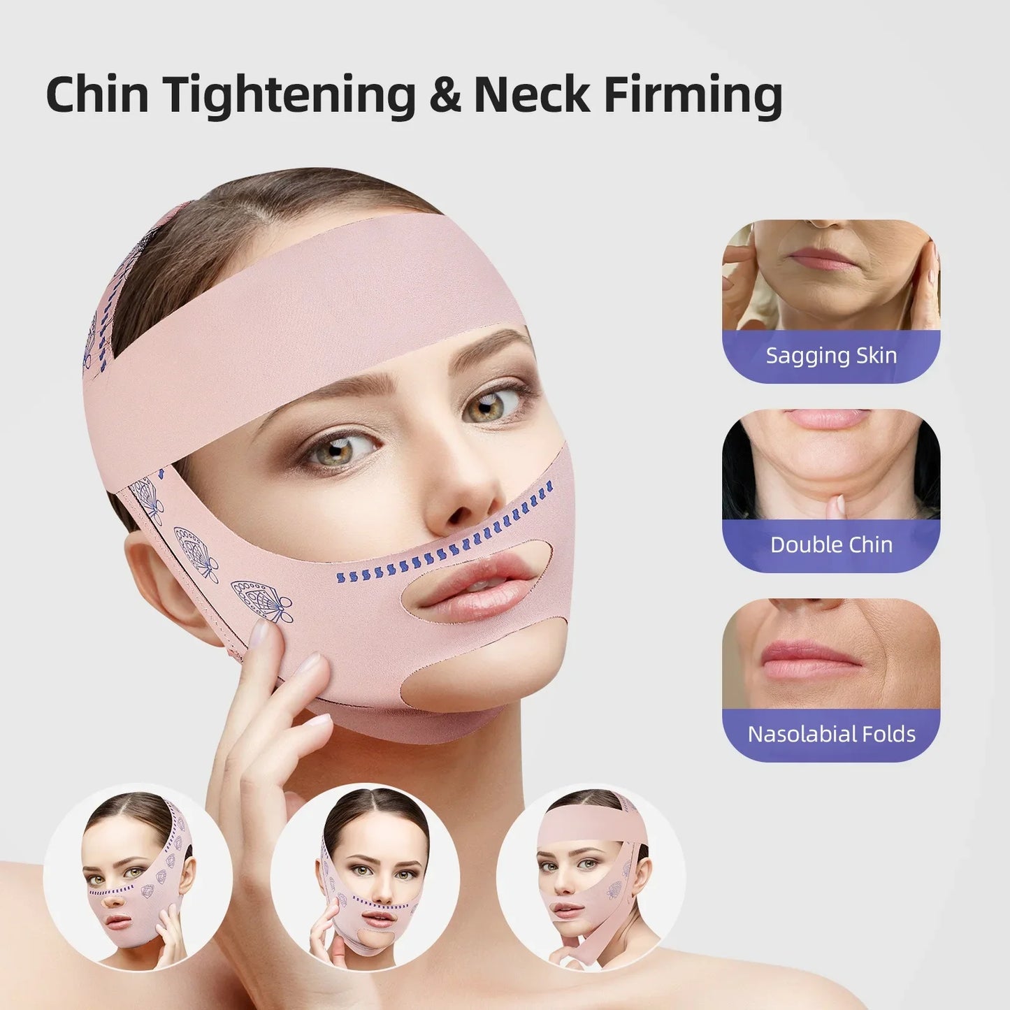 Bandage amincissant pour le visage, ceinture de lifting en V pour femmes, ceinture anti-rides, soins de beauté du visage