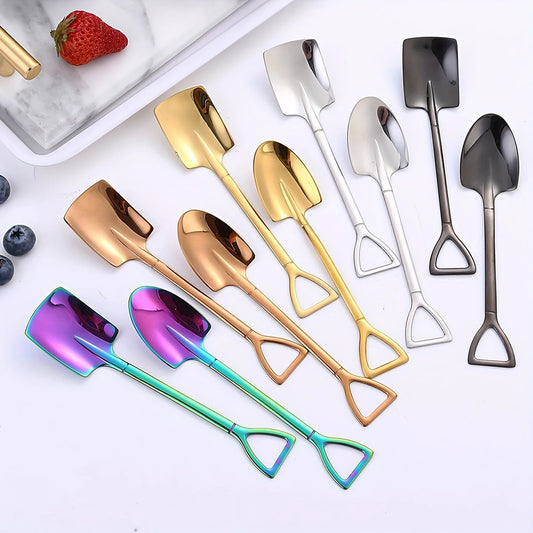 Lot de 10 cuillères à café en acier inoxydable pour fruits, glaces, desserts, accessoires de cuisine, mariage, Noël