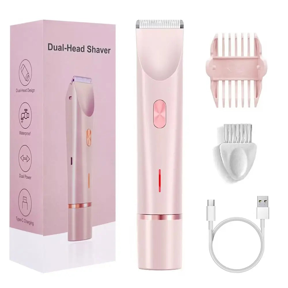 Rasoir électrique rechargeable étanche 2025, mini tondeuse bikini pour femmes, épilateur corporel double tête