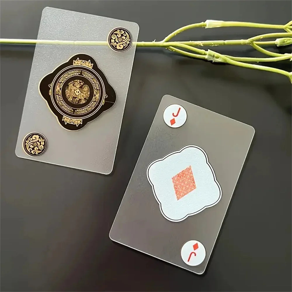 Jeu de cartes à jouer en PVC transparent et étanche pour poker et jeux de cartes avec boîte durable, idéal pour le blackjack et l'euchr