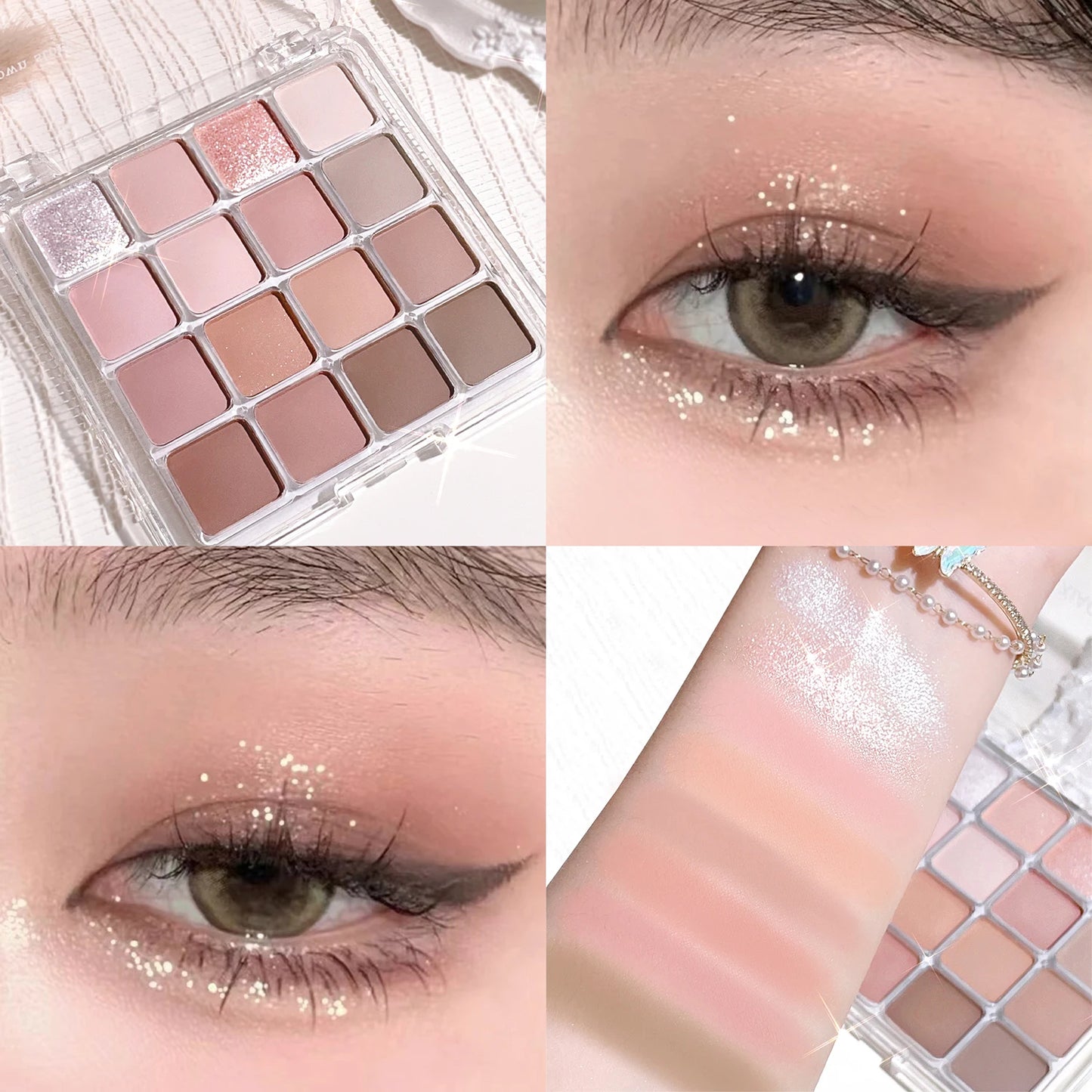 Palette Sunset Magic Eye 16 Couleurs — Ombres à Paupières Mat & Perlé aux Tons Terre Élégants