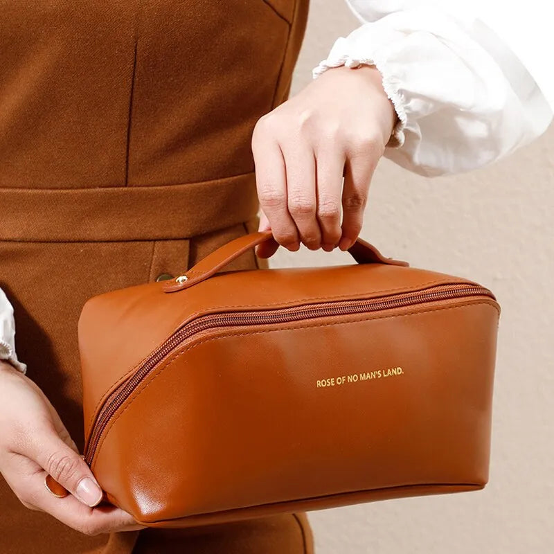 Sac à cosmétiques en PU, sac de rangement pour cosmétiques de grande capacité, pratique de voyage