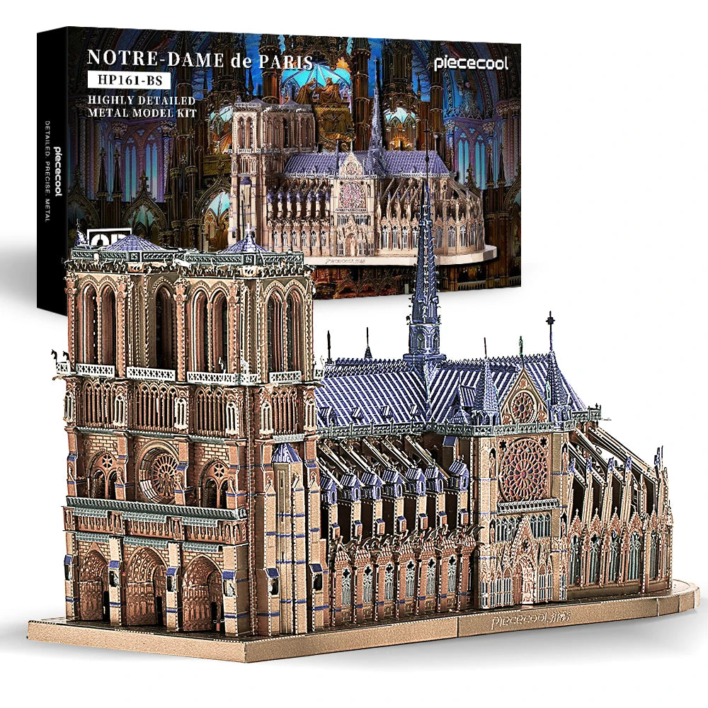 Puzzle 3D en métal Piececool, Cathédrale Notre-Dame de Paris, Kits de construction de modèles DIY, Jouets pour adultes, Cadeaux d'anniversaire