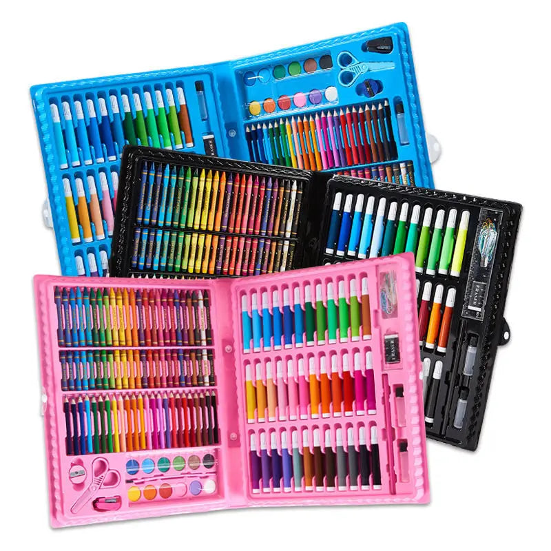 Ensemble complet de pinceaux pour enfants, 42/68/86/150/168/208 pièces, crayons aquarelle avec planche à dessin, fournitures artistiques pour enfants, cadeaux