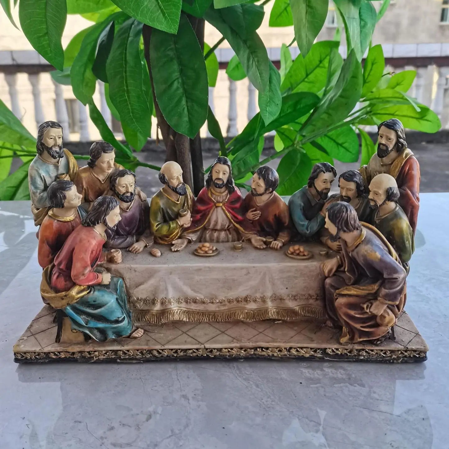 Statue décorative en résine de la Cène de Jésus et des 12 disciples pour décoration de salon, chambre à coucher, cadeau religieux