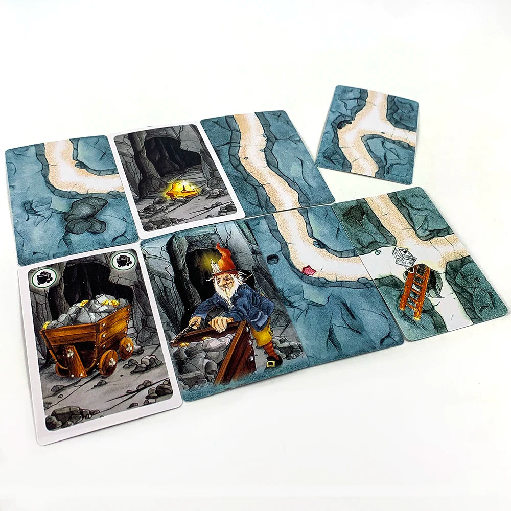 Board Game Cards Table Games Dwarf Gold Mine Digging Miner Board Game，English Version Cards Family Interactive Games Tools