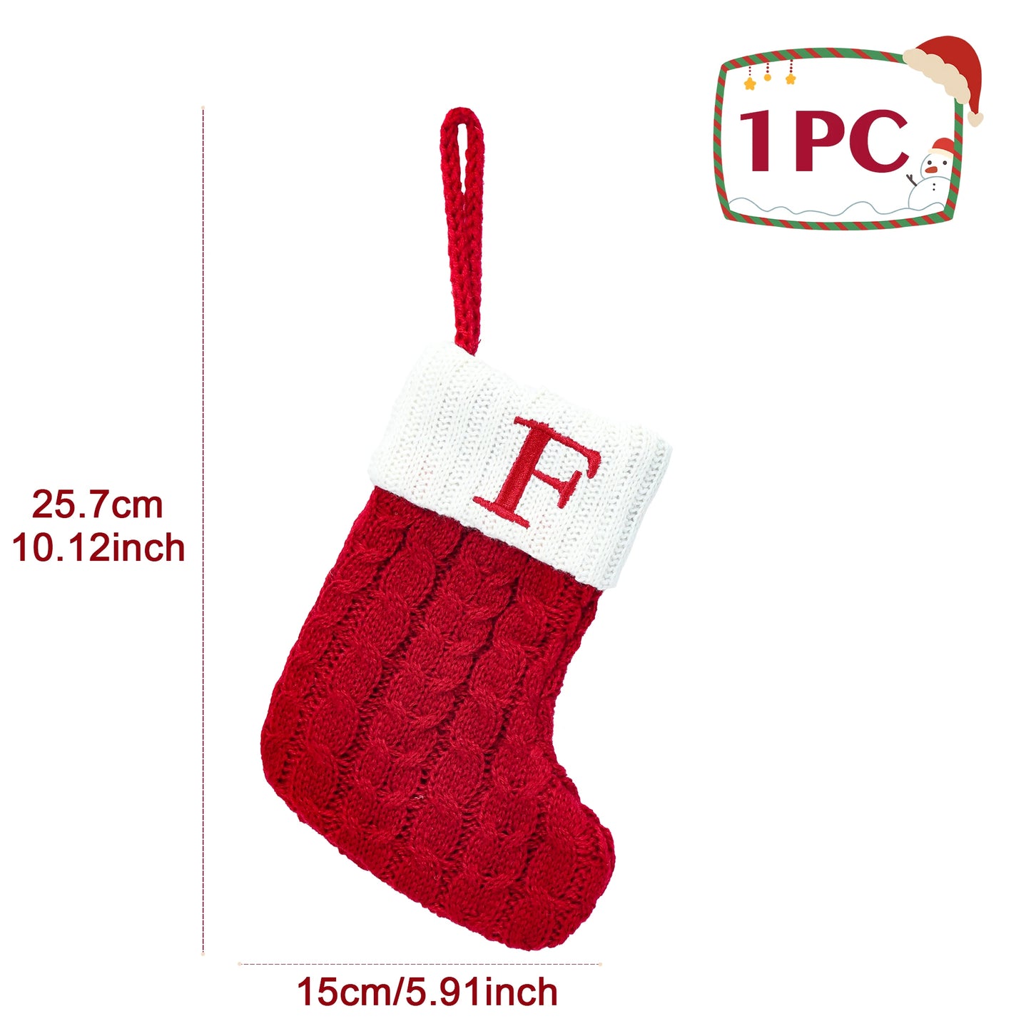 Chaussettes de Noël tricotées avec flocons de neige et lettres, décoration de Noël 2025 pour la maison, ornement pour sapin de Noël, cadeau pour Noël 2026