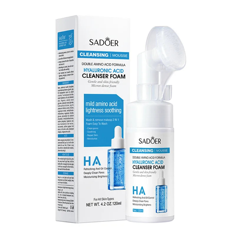 SAODER Q10 Vitamine C Nettoyant Visage Mousse Nettoyante Visage Mossee Hydratant Éclaircissant Soins de la Peau du Visage Produits