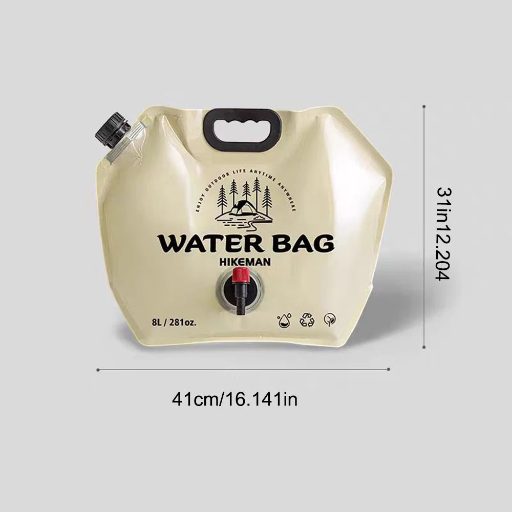 Sac à eau d'extérieur grande capacité 8 L, portable et pliable, pour le stockage de l'eau, pour camping-car, nourriture